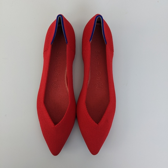 ♥️NWOT Rothy's The Point Flame Red Woman's Flat Shoes♥️ - Picture 16 of 16